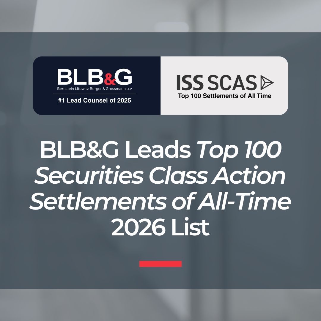 BLB&G Leads ISS SCAS <em>Top 100 Securities Class Action Settlements of All-Time</em> 2026 List